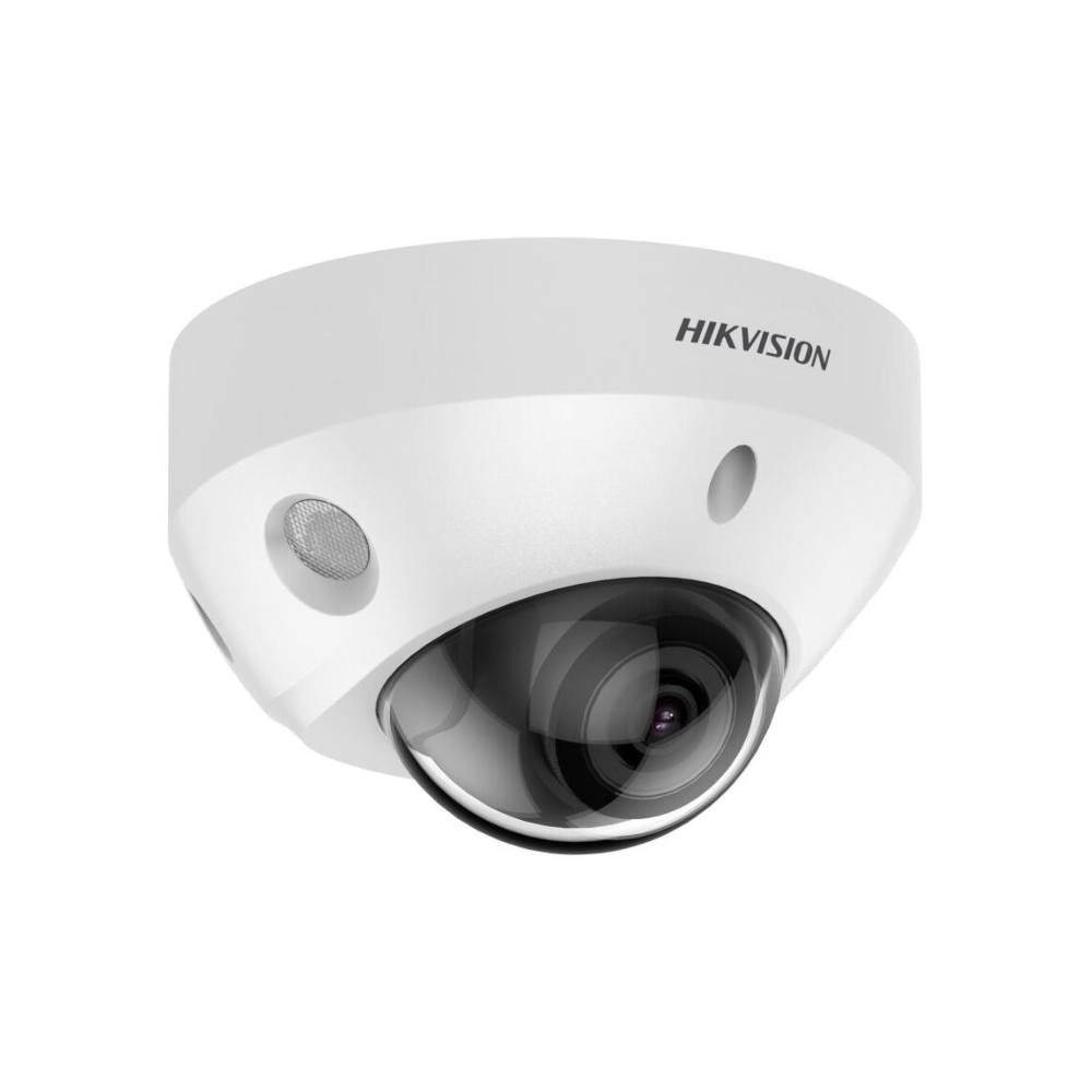 Hikvision DS-2CD2566G2-IS-2.8MM AcuSense H265 6MP PoE IP EXIR (30m) Ultra-Low-Light (0.003 Lux Colour) 120dB True-WDR Weatherproof Vandalproof Mini Dome (Wedge / Hockeypuck) Camera with 2.8mm Fixed Lens - Built-In Audio Mic