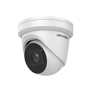 Hikvision DS-2CD2H66G2T-IZS AcuSense Series AI (Artificial Intelligence) Deep-Learning H265 6MP PoE IP EXIR (40m) 120dB True-WDR Darkfighter-Powered Low-Light (0.003 Lux Color) Weatherproof Eyeball Turret Camera with 2.8-12mm Motorized Zoom Lens - Audio In/Out - Alarm In/Out