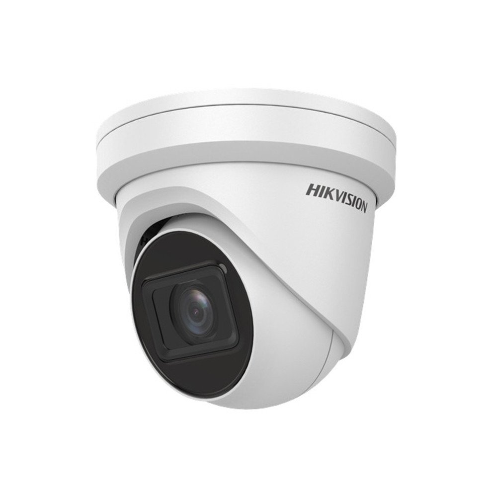 Hikvision DS-2CD2H66G2T-IZS AcuSense Series AI (Artificial Intelligence) Deep-Learning H265 6MP PoE IP EXIR (40m) 120dB True-WDR Darkfighter-Powered Low-Light (0.003 Lux Color) Weatherproof Eyeball Turret Camera with 2.8-12mm Motorized Zoom Lens - Audio In/Out - Alarm In/Out