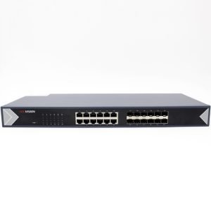 Hikvision DS-3E0524TF Pro-series 1U Rackmount Unmanaged 24-Port Gigabit Network Fibre Switch - 12 * Gigabit Ethernet Ports + 12 * Gigabit Fibre SFP Ports