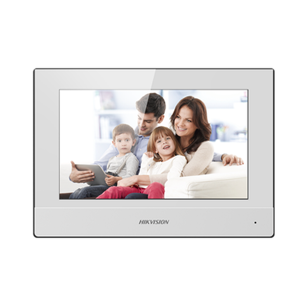 Hikvision DS-KH6320-WTE2-W 2-Wire IP Video Intercom Indoor Touchscreen Display Monitor - 7" (7-Inch) Size - Built-in WiFi - White Frame