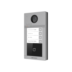 Hikvision DS-KV8413-WME1 Wireless PoE IP Video Intercom Outdoor Calling Station With 4 Call-Buttons - Each Can Be Programmed Individually - 2MP 1080P Wide Angle Camera - Built-in Mifare Card Reader - PoE Powered OR 12VDC Powered