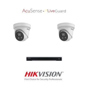 Hikvision HIK6MPACIPCCTVKIT1 6MP AcuSense IP CCTV Kit with 1 * DS-7604NI-M1/4P-4TB NVR + 2 * DS-2CD2366G2-ISU/SL-2.8MM AcuSense 6MP Active-Deterrence IP Turret Cameras