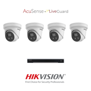 Hikvision HIK6MPACIPCCTVKIT2 6MP AcuSense IP CCTV Starter Kit -> 1 * DS-7608NI-M2/8P-4TB NVR + 4 * DS-2CD2366G2-ISU/SL-2.8MM 6MP AcuSense Active-Deterrence IP Turret Cameras