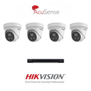 Hikvision HIK6MPACIPCCTVKIT2 6MP AcuSense IP CCTV Kit with 1 * DS-7608NI-M2/8P-4TB NVR + 4 * DS-2CD2366G2-IU-2.8MM 6MP AcuSense IP Turret Cameras