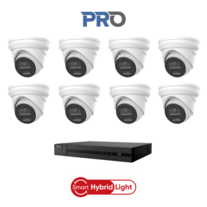 HiLook HL8MPPROIPCCTVKIT5 8MP Pro IP CCTV Kit with -> 1 * NVR-216MH-K/16P NVR (Without HDD) + 8 * IPC-T383H-MU-2.8MM 4K 8MP Smart-Hybrid-Light Pro IP Turret Cameras