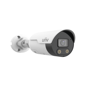 Uniview IPC2128SB-ADF40KMC-I0 Prime-Series Tri-Guard Active-Deterrence AI (Artificial Intelligence - Human / Vehicle based Alerts) H265 4K 8MP PoE IP EXIR (30m) Warm-White-Light (30m) 120dB True-WDR Ultra-Low-Light (0.01 Lux Colour) Weatherproof Bullet Camera with 4mm Fixed Lens - with Built-in Audio Mic + Speaker + Strobe + Siren