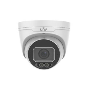 Uniview IPC3638SE-ADF40K-WL-I0 ColorHunter AI (Artificial Intelligence - Human / Vehicle based Alerts) H265 4K 8MP PoE IP Warm-White-Light (30m) 120dB True-WDR Ultra-Low-Light (0.001 Lux Colour) Full Colour Weatherproof Eyeball Turret Camera with 4mm Fixed Lens - with Built-in Audio Mic + Audio & Alarm In/Out - 94.29° Horizontal Wide Angle
