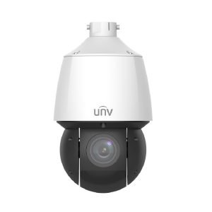 Uniview IPC6424SR-X25-VF LightHunter Series AI (Artificial Intelligence - Human / Vehicle based Alerts) H265 4MP PoE+ IP IR (100m) 120dB True-WDR Ultra-Low-Light (0.003 Lux Colour) Auto-Tracking Weatherproof PTZ Dome Camera with 25x Optical Zoom Lens - Alarm In/Out + Audio In/Out