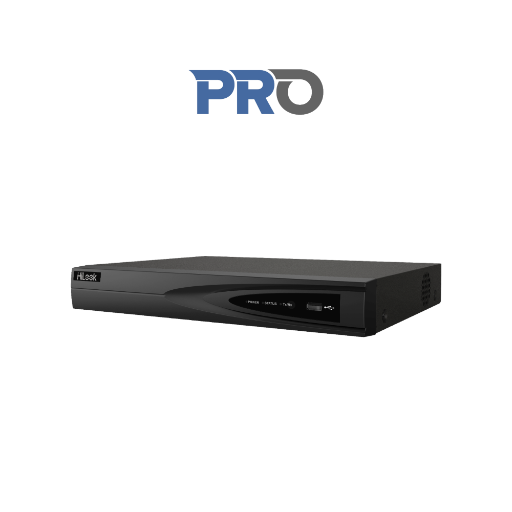 HiLook NVR-104MH-K/4P Pro-series AI 4K Mini 1U H265 4-Channel 4x PoE NVR - Network Video Recorder - Compatible with HiLook & Hikvision Cameras