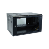 Dynamix RSFDS6 6RU Universal Swing Wall Mount Cabinet - Lockable Glass Front Cover - 600 x 550 x 368mm - Black Colour Cabinet