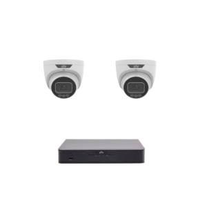 Uniview UNV8MPTGIPKIT1 8MP Tri-Guard IP CCTV Kit - Includes 1 * NVR301-04B-P4-IQ NVR (Without HDD) + 2 * IPC3638SS-ADF28KMC-I1 Tri-Guard 4K 8MP IP Turret Cameras
