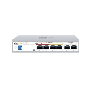 Wi-Tek WI-PCES206 Cloud Easy Smart 250m PoE Switch with 4 * FE PoE Ports + 2 * FE Uplink Ports - 60w Total PoE Power - Supports Extend Mode - Can be Cloud Managed on Wi-Tek Cloud Platform