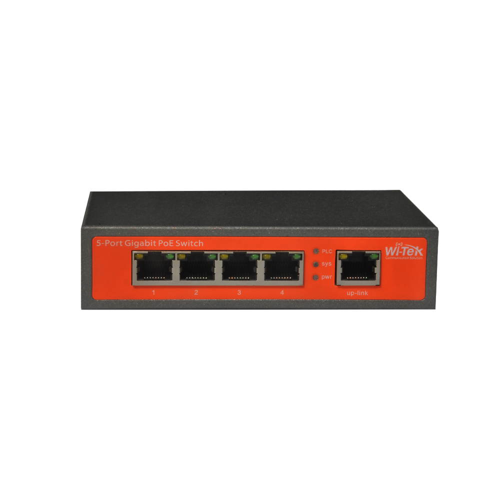 Wi-Tek WI-PS505G Multi-Gigabit-Ethernet Series 2.5Gb Network PoE Switch with 4x 2.5Gbps PoE Ports + 1x 2.5Gbps Uplink Port - 65w PoE Power
