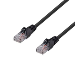 Dynamix PLK-C6A-20 20m CAT6 Black UTP Network Patch Lead - 250MHz - 24AWG - Slimline Snagless Moulding with Unshielded Gold Plate Connector