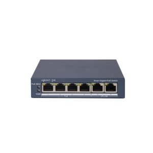 Hikvision DS-3E1506P-EI Smart-Managed-Series Full-Gigabit Network PoE Switch - 4* GbE PoE Ports + 2* GbE Uplink Ports - 60w PoE Budget - PoE Watchdog - Supports Extend Mode