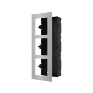 Hikvision DS-KD-ACF3/S Stainless-Steel Flush-mount / Recess-mount / In-wall Gang Box - Three Intercom Modules