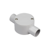 iSecure ICL-20MM-TWOWAY-JUNCTIONBOX PVC Junction Box - 20mm Two Way Cable Entry - Grey Colour