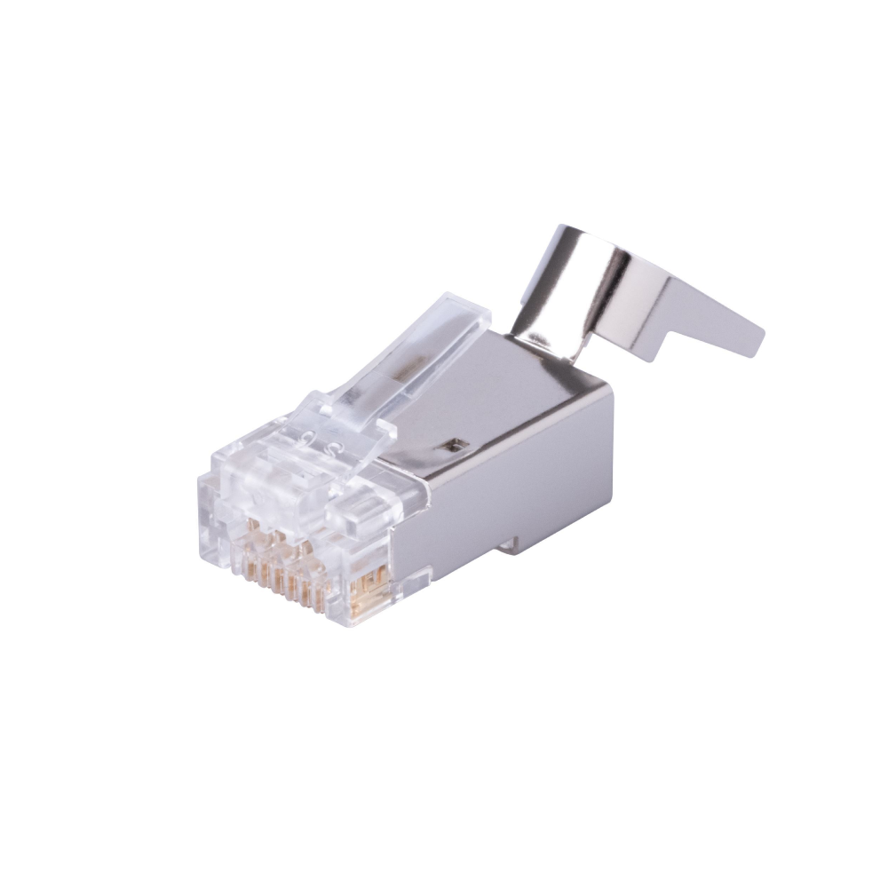 Dynamix RJ-45PTC6AS-20 CAT6/6A STP External Ground Push Through / Pass Through Modular RJ-45 Plug - 20 * Pieces Pack
