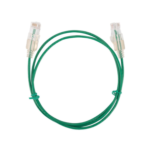 Dynamix PLSG-C6-0.5 0.5m CAT6A 10G Green Ultra-Slim UTP Patch Lead (30AWG) with RJ45 Unshielded Gold Plated Connectors - Supports PoE IEEE 802.3af (15.4W)