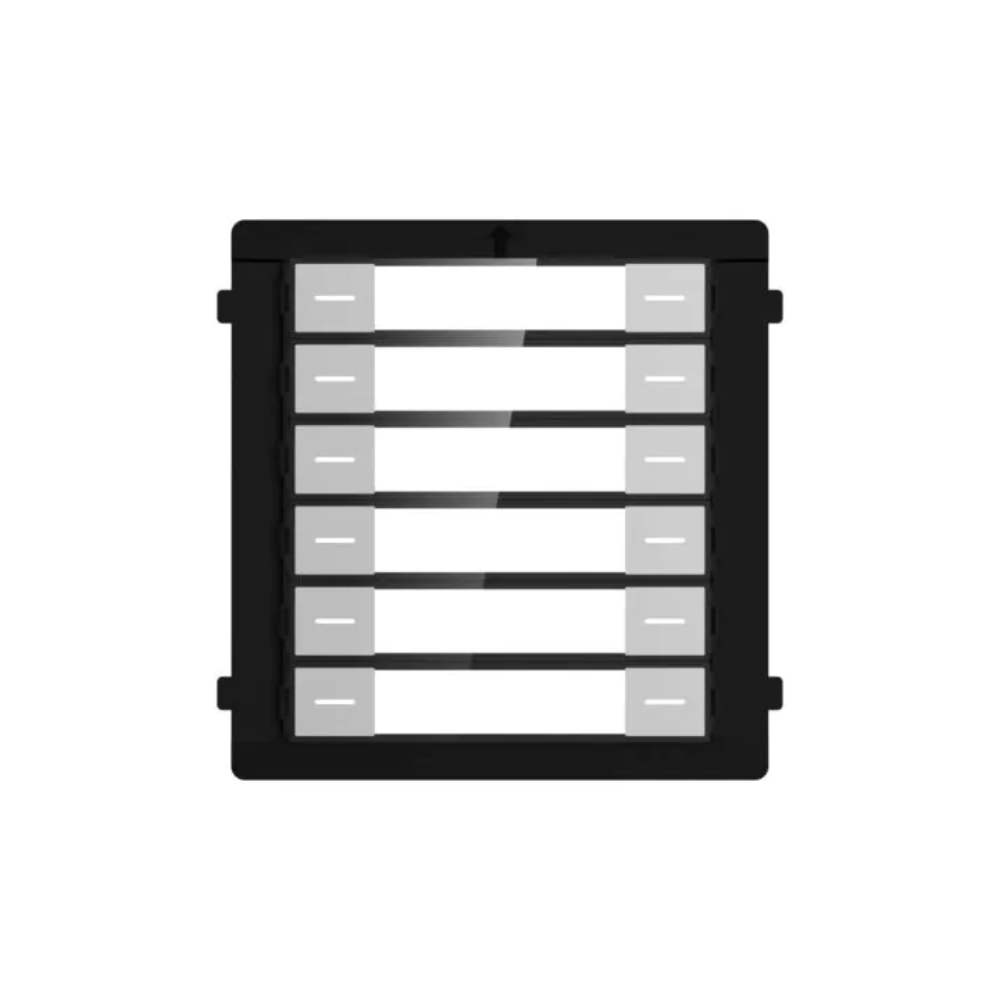 Hikvision DS-KD-K12/S IP Video Intercom 12-Button Push-Buttton / Name-tag Module - IP65 Weatherproof - Backlight Compensation - Stainless Steel
