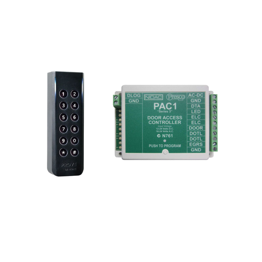 NIDAC BDF62C-KIT - with 1 * Series B Access Control Keypad / Reader - IP67 Weatherproof - Supports 125KHz & 13.56MHz Dual-Frequency - 9~28VDC Powered + 1 * PAC1 Access Controller
