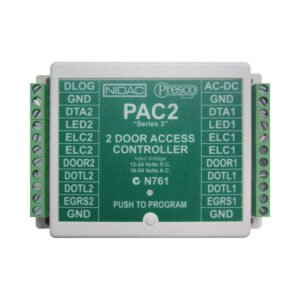 NIDAC Presco PAC2 Two Door Acceess Controller - 12~24VDC or 16~24VAC - 800 Users - 2 * 5MP Relays for Lock Control