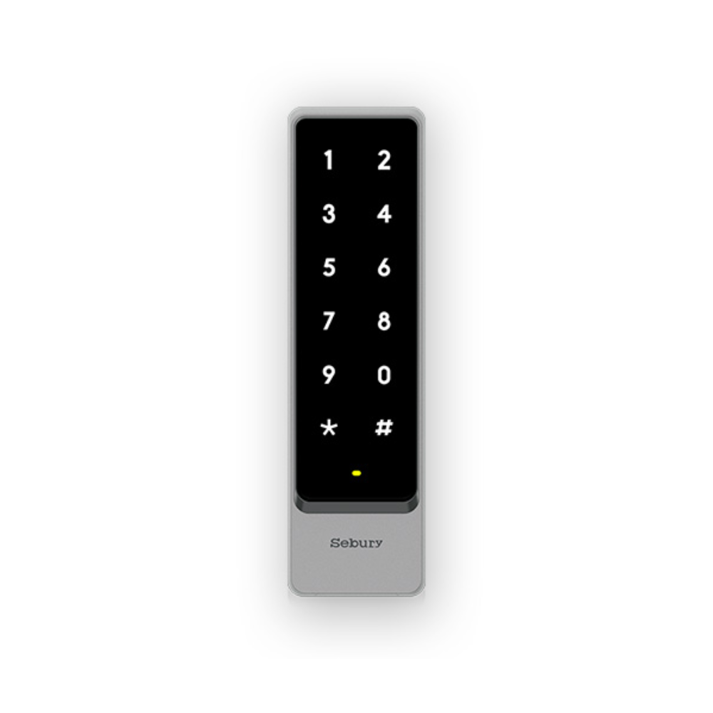 Sebury sTouch2s Standalone Slimline Access Control Touch Keypad with Integrated Card-Reader - Metal Casing - 12VDC ~ 24VDC Powered - 125KHz and 13.56MHz Dual-Frequency - Backlight - IP68 Rated Weatherproof