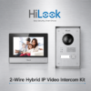 HiLook HA-KIT-PY2 Point-to-Point 2-Wire Hybrid IP Video Intercom Kit - Includes 1 * Outdoor Intercom Station + 1 * Back-Box for Outdoor Station + 1 * Indoor 7" Touchscreen Monitor with WiFi + 1 * 24VDC PSU - One-Lock Control - Works With Hik-connect App