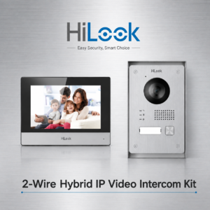 HiLook HA-KIT-PY2 Point-to-Point 2-Wire Hybrid IP Video Intercom Kit - Includes 1 * Outdoor Intercom Station + 1 * Back-Box for Outdoor Station + 1 * Indoor 7" Touchscreen Monitor with WiFi + 1 * 24VDC PSU - One-Lock Control - Works With Hik-connect App