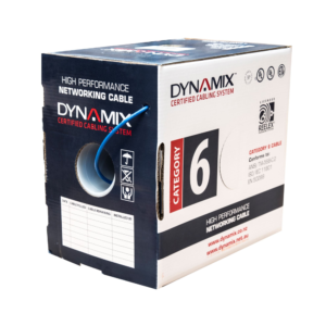 Dynamix C-C6-SLD24-BLUE 305m CAT6 Blue UTP SOLID Cable Roll, 250MHz, 24AWG x 4P, PVC CM UL Rated Jacket - Supplied on Plastic Reel in Pull Box