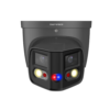 SPRO DHIPD40-LR-DUO-D-G Panoramic SMD AI (Artificial Intelligence) TiOC Duo Active-Deterrence H265 4K 8MP (2* 4MP) PoE IP Dual-Illumination (25m IR + 20m Warm-White-Light) 120dB True-WDR Low-Light Weatherproof Black Eyeball Turret Camera with 180° Ultra-Wide-Angle Horizontal FoV with 86° Vertical FoV - Dark Grey Colour - Built-in Mic + Speaker + Strobe + Siren