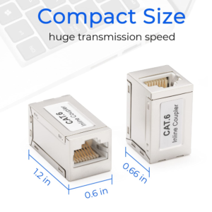 iSecure ICL-RJ45CAT6ACOUPLER RJ45 CAT5E / CAT6 / CAT6A Joiner - Shielded - Ethernet Cable Extender - Inline Coupler - Supports PoE - Female to Female Connector - 8P8C - Supports 10Gbps