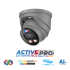 SPRO DHIPD80/28LRG/30-D-V5 AI Pro SMD 4.0 TiOC H265 4K 8MP PoE IP Smart-Dual-Light (30m IR + 30m White-Light) Full-Color 120dB True-WDR Weatherproof Eyeball Network Turret Camera with 2.8mm Fixed Lens - Dark Grey Colour - Active-deterrence Features -> Built-in Audio Mic+ Speaker + Strobe + Siren