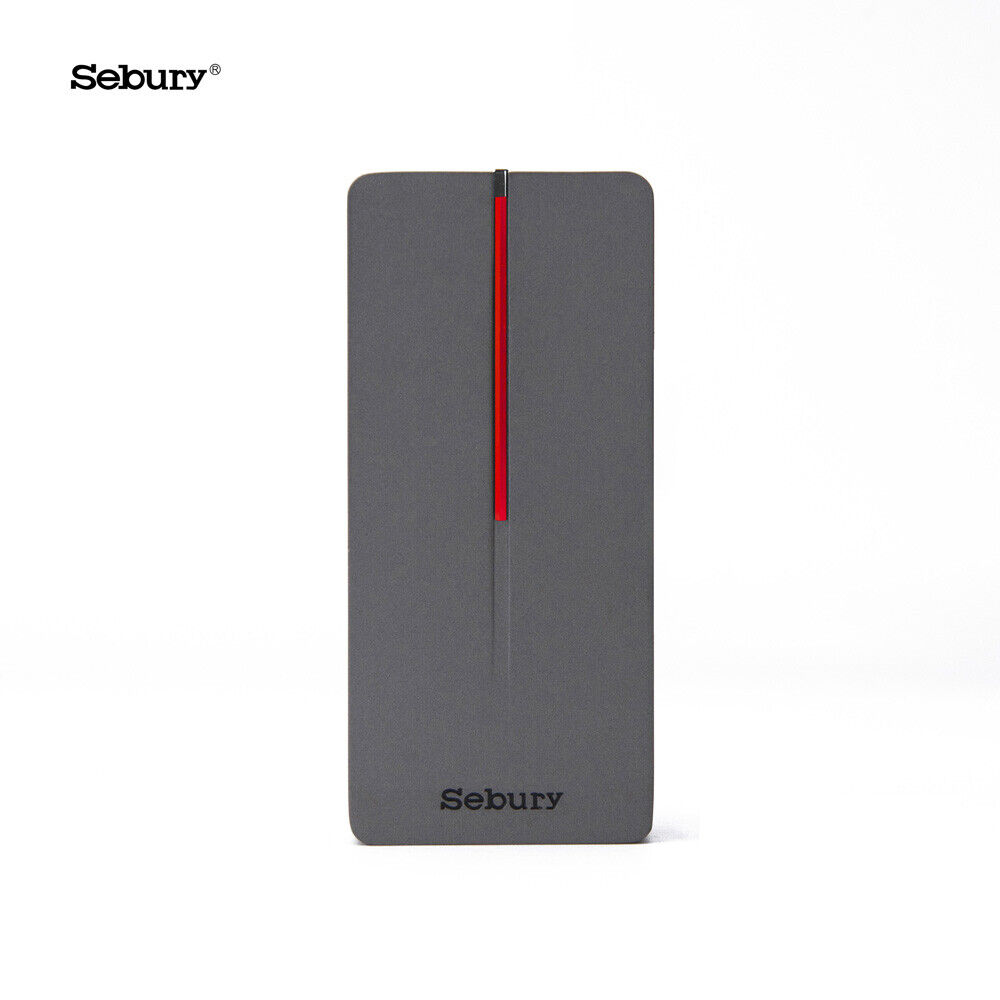 Sebury mReader Access Control Reader – Slimline Zinc Alloy Metal Casing – 12VDC Input – 125KHz and 13.56MHz Dual-Frequency – Supports EM, HID and IC Cards - IP65 Rated Weatherproof - Wiegand 26~37 Bits