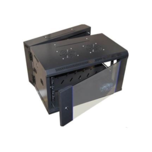 Digitus DN-97501-B/FS 9RU Indoor Wall-mount Network / Data / Server Cabinet - Double-Swing - 501mm H x 600mm W x 550mm D - Lockable Front Door - Dual Fan Kit - Fixed Shelf - Removable Sides - Black Colour Cabinet