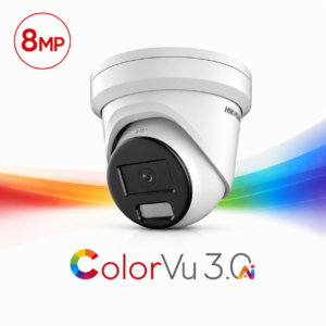 Hikvision DS-2CD2387G3-LIS2UY/SL-2.8MM ColorVu 3.0 AcuSense 3.0 Active-Deterrence Deep-Learning AI (Artificial Intelligence) 4K 8MP PoE IP Smart Hybrid Light (30m IR + 30m White-Light) 130dB True-WDR Weatherproof Eyeball Turret Camera with 2.8mm Fixed Lens - Built-in Audio Mic + Speaker + Strobe + Siren - 108.8° Horizontal Field of View