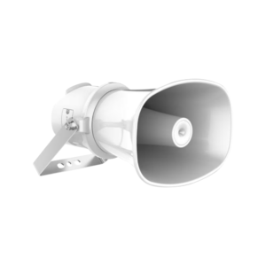 Hikvision DS-QAZ1325G1T Outdoor-Rated Weatherproof Network IP Horn Speaker – 25w Output – Built-in 4GB eMMC – Built-in Mic – Smart Audio Linkage – Works with Hik-Partner Pro, iVMS-4200, Hik-Connect, HCP