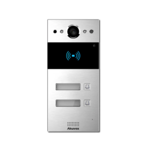Akuvox R20BX2 Compact 2MP PoE IP IR H264 Outdoor Video Intercom Unit with 2 Call Buttons - Complies with SIP & ONVIF - IP65 Rated - Built-in Mifare & EM Card-Reader – Dual Relay Output – Supports RS485 & Wiegand