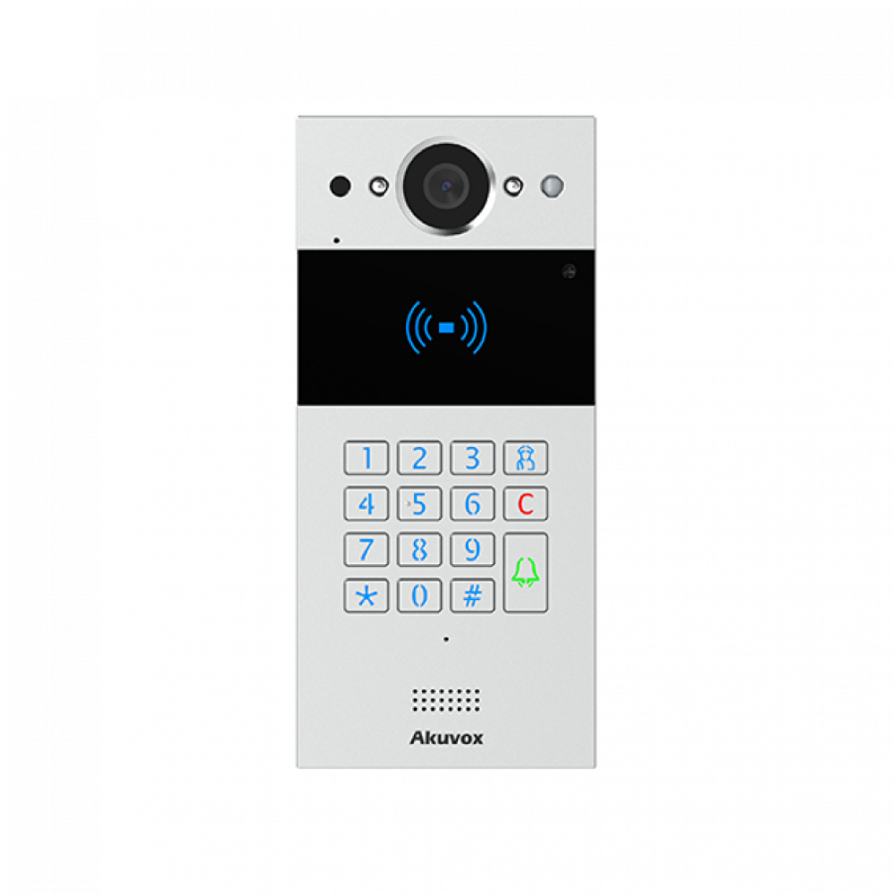 Akuvox R20K 2MP PoE IP IR H264 Outdoor Video Intercom Unit with Integrated Keypad - Complies with SIP & ONVIF - IP65 Rated - Built-in Mifare & EM Card-Reader – NFC – Dual Relay Output – Supports RS485 & Wiegand