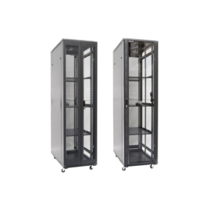 Dynamix RSR45-6X10 45RU Server / Network / Data Cabinet - 1000mm Deep (600 x 1000 x 2210mm) - Includes 3* Fixed Shelves + 4* Fans + 25* Cage Nuts + 4* Castors & 4* Level Feet - Glass Front Door with Mesh Rear Door