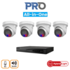HiLook HLPROAIO8MPIPCCTVKIT2 8MP All-In-One IP CCTV Kit with -> 1 * NVR-104MH-K/4P NVR (Without HDD) + 4 * IPC-T289H-MU/SL-2.8MM All-In-One 6MP IP Turret Cameras