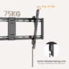 Brateck LP81-48T 43"-95" Tilt Slim TV Wall Mount Bracket - Supports Up to 75Kgs - VESA Support Up to 800x400 - 42mm Profile - Includes Bubble Level