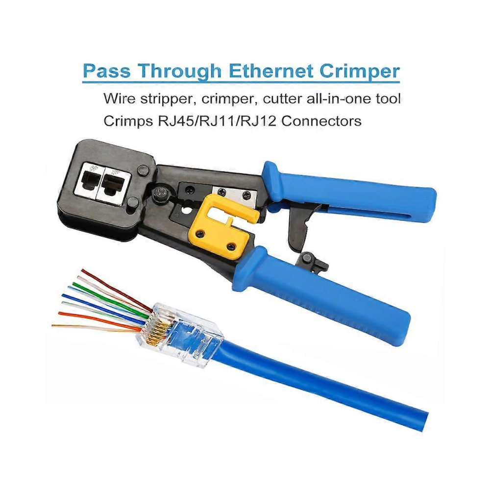 iSecure X-TK01 Multifunction Network RJ11 / RJ12 / RJ45 Pass-Through Crimping Tool - Supports CAT5, CAT5e, CAT6, CAT6A