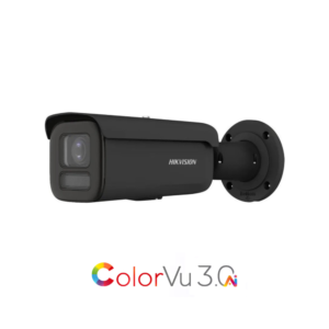 Hikvision DS-2CD2T87G3-LIS2UY/SL-BLK-2.8MM Pro-series ColorVu AcuSense Active-Deterrence H265 4K 8MP PoE IP Smart Hybrid Light (60m IR + 60m White-Light) 130dB Ultra-WDR Weatherproof BLACK Bullet Camera with 2.8MM Fixed Lens - 2-Way Audio + Strobe + Siren