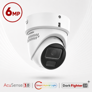 Hikvision DS-2CD3H67G3-LIZSUY/SL Ultra-series Active-Deterrence Deep-Learning AI (Artificial Intelligence) 6MP PoE IP Smart Hybrid Light (40m IR + 40m White-Light) 130dB AWDR Weatherproof Eyeball Turret Camera with 2.7~13.5mm Motorized Zoom Lens - Built-in Audio Mic + Speaker + Strobe + Siren - NEMA4X Anti-corrosion Coating