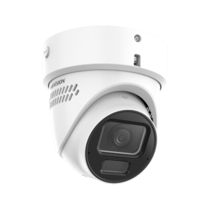Hikvision DS-2CD3H87G3-LIZSUY/SL Ultra-series Active-Deterrence Deep-Learning AI (Artificial Intelligence) 4K 8MP PoE IP Smart Hybrid Light (40m IR + 40m White-Light) 130dB AWDR Weatherproof Eyeball Turret Camera with 2.7~13.5mm Motorized Zoom Lens - Built-in Audio Mic + Speaker + Strobe + Siren - NEMA4X Anti-corrosion Coating