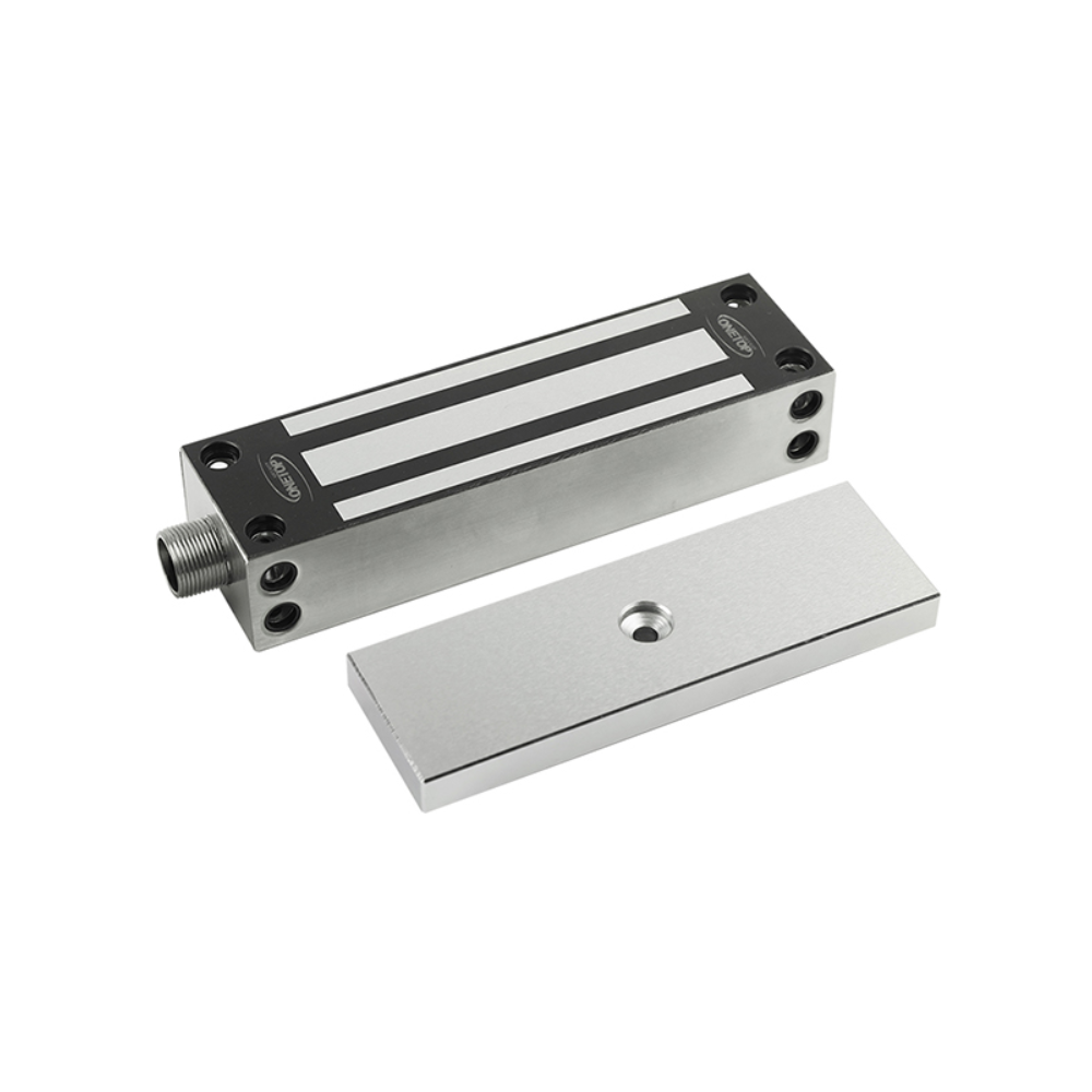 OneTop EM5000G Outdoor-Rated Weather-resistant Stainless-Steel Electronic Magnetic Lock - Side / Face / Front Mounted - 12VDC / 24VDC - 680Kgs Holding Force - Lock Status Sensor Monitoring