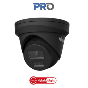 HiLook IPC-T363H-MU-BLK-2.8MM Pro-series AcuSense / IntelliSense H265 6MP PoE IP Smart-Hybrid-Light (30m IR + 30m White-Light) Full-Colour 120dB True-WDR Weatherproof Eyeball Turret Camera with 2.8mm Fixed Lens - 119.6° Wide Angle View - Built-in Audio Mic