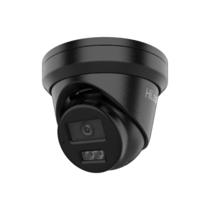 HiLook IPC-T361H-MU-BLK-2.8MM AcuSense / IntelliSense AI H265 6MP PoE IP Ultra-Low-Light EXIR (30m) 120dB WDR Weatherproof BLACK Eyeball Turret Camera with 2.8mm Fixed Lens - with Built-in Audio Mic - 105° Horizontal Wide Angle FoV